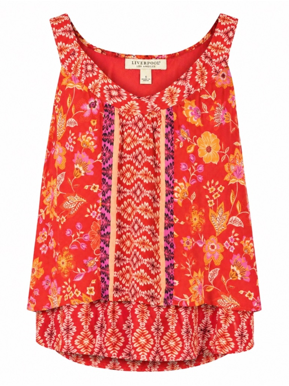 Liverpool Floral Layered Tank Blouse NWT Small